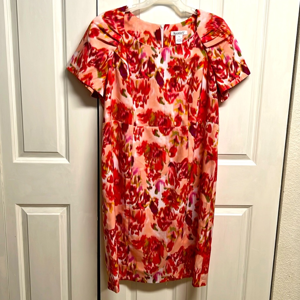 Roamans Shades of Pink Floral Print Short Sleeve Dress Size 18W